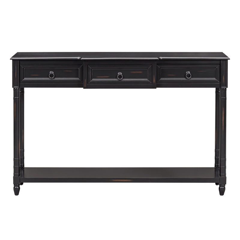 Supfirm TREXM Console Table Sofa Table with Drawers for Entryway with Projecting Drawers and Long Shelf (Espresso, OLD SKU: WF189574AAB)