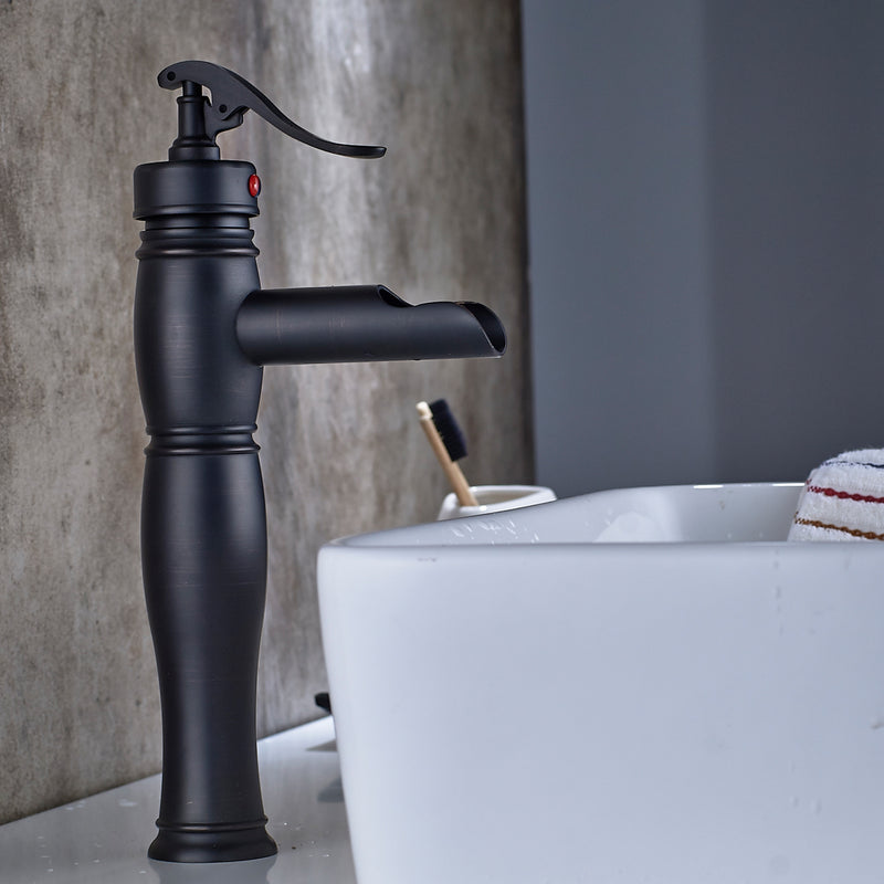 Supfirm Sink Faucet Oil Rubbed Bronze Waterfall Bathroom Faucet