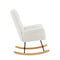 Supfirm off white teddy fabric rocking chair