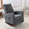 Supfirm Baby Room High Back Rocking Chair Nursery Chair , Comfortable Rocker Fabric Padded Seat ,Modern High Back Armchair