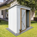 Supfirm Metal garden sheds 5ftx4ft outdoor storage sheds white+yellow