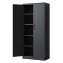 Supfirm 72"H Metal Garage Storage Cabinet, Black Tool Steel Locking Cabinet with Doors and 4 Shelves, Tall Cabinets for Garage Storage Systems Lockable File Cabinet for Home Office, Classroom/Pantry