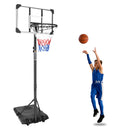 Supfirm Teenagers Youth Height Adjustable 5.6 to 7ft Basketball Hoop 28 Inch Backboard Portable Basketball Goal System with Stable Base and Wheels, use for Indoor Outdoor