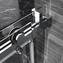 Supfirm 60*76" Single Sliding Frameless Shower Door Brushed Nickel With Buffer