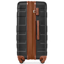 Supfirm Luggage Sets New Model Expandable ABS Hardshell 3pcs Clearance Luggage Hardside Lightweight Durable Suitcase sets Spinner Wheels Suitcase with TSA Lock 20''24''28''(black and brown)