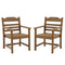 Supfirm Patio Dining Chair with Armset Set of 2,  HIPS Materialwith Imitation Wood Grain Wexture chair for Deck Pool Backyard, Teak