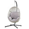 Supfirm Large Hanging Egg Chair with Stand & UV Resistant Cushion Hammock Chairs with C-Stand for Outdoor