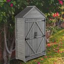 Supfirm Outdoor Storage Cabinet, Garden Wood Tool Shed, Outside Wooden Shed Closet with Shelves and Latch for Yard 39.56"x 22.04"x 68.89"