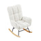 Supfirm off white teddy fabric rocking chair