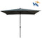 Supfirm 10 x 6.5t Rectangular Patio Solar LED Lighted Outdoor Umbrellas with Crank and Push Button Tilt for Garden Backyard Pool Swimming Pool