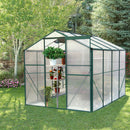 Supfirm Polycarbonate Greenhouse,6'x 8' Heavy Duty Walk-in Plant Garden Greenhouse for Backyard/Outdoor