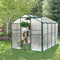 Supfirm Polycarbonate Greenhouse,6'x 8' Heavy Duty Walk-in Plant Garden Greenhouse for Backyard/Outdoor