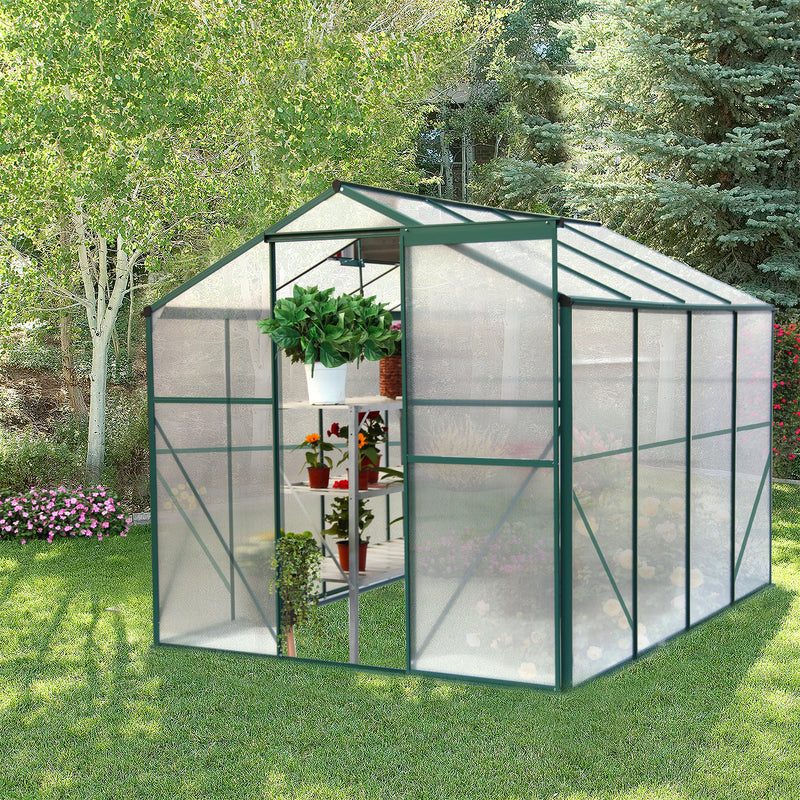 Supfirm Polycarbonate Greenhouse,6'x 8' Heavy Duty Walk-in Plant Garden Greenhouse for Backyard/Outdoor