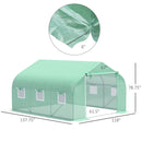 Supfirm 12' x 10' x 7' Outdoor Walk-in Greenhouse, Tunnel Green House with Roll-up Windows, Zippered Door, PE Cover, Heavy Duty Steel Frame, Green