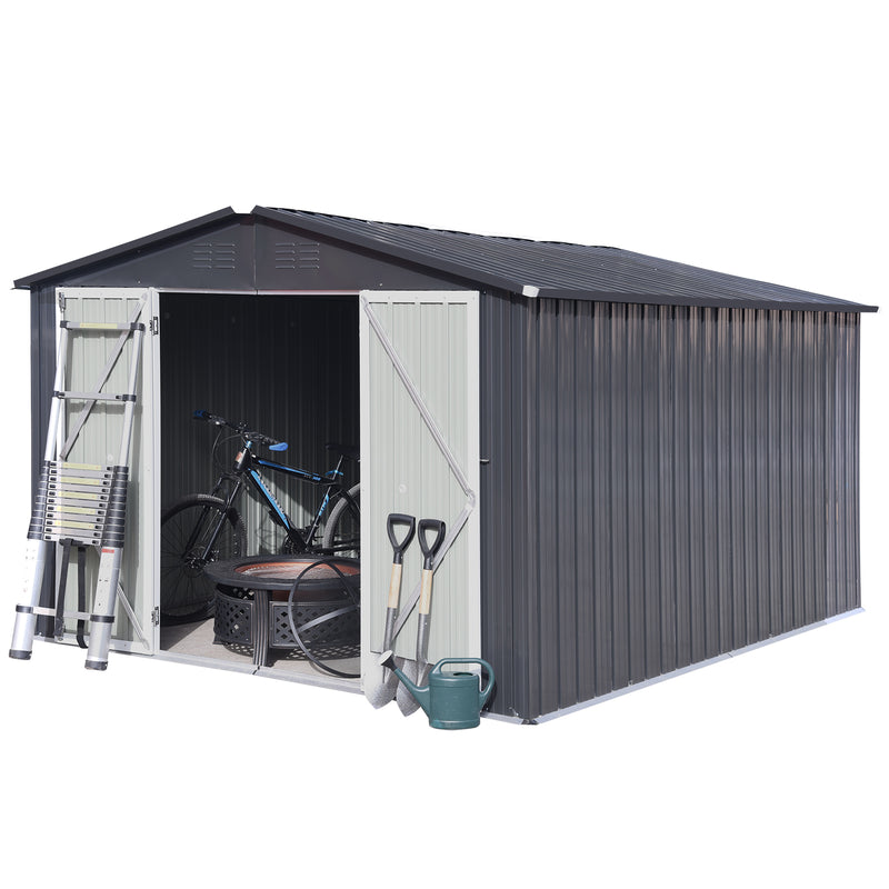 Supfirm Metal garden sheds 6ftx8ft outdoor storage sheds Dark-grey