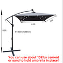 Supfirm Rectangle 2x3M Outdoor Patio Umbrella Solar Powered LED Lighted Sun Shade Market Waterproof 6 Ribs Umbrella with Crank and Cross Base for Garden Deck Backyard Pool Shade Outside Deck Swimming Pool