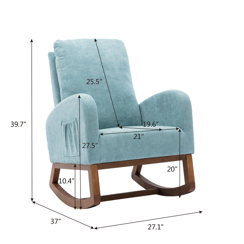 Supfirm COOLMORE  living  room Comfortable  rocking chair  living room chair   Light  Blue