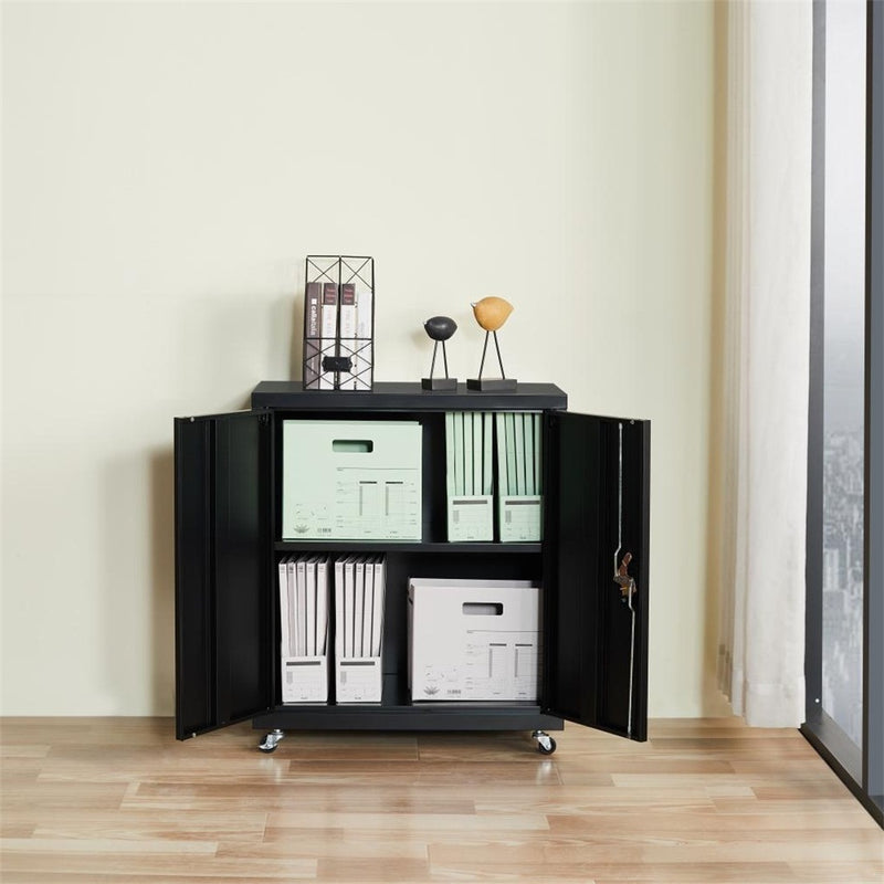 Supfirm 1 Shelf Metal Filing Cabinet, Storage File Cabinet with Lock for Home and Office