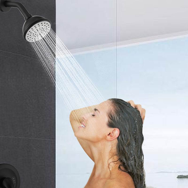 Supfirm Matte Black 6 Inch Shower Faucet wih Tub Spout Combo