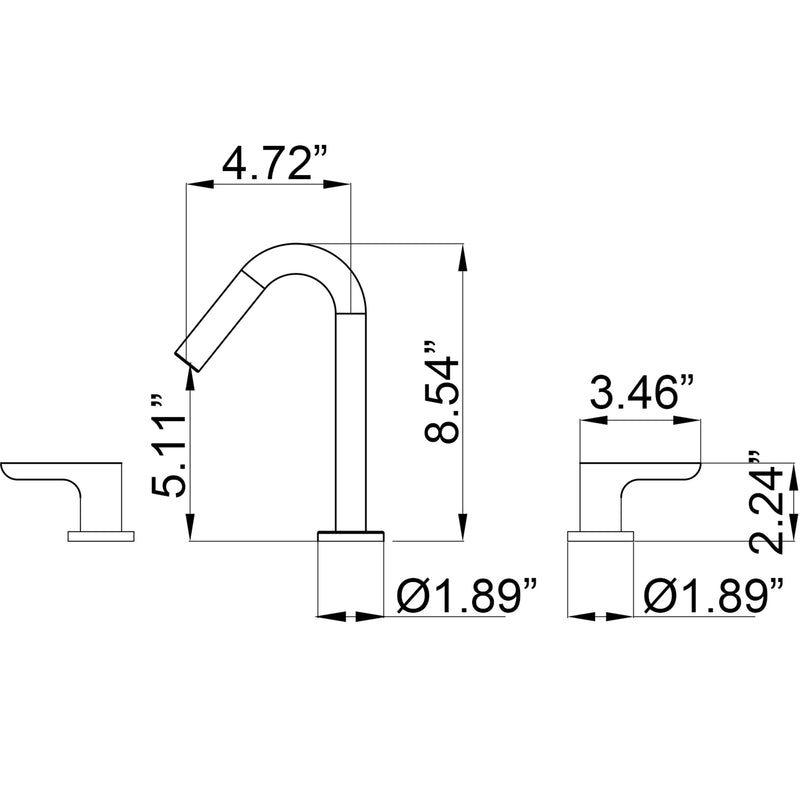 Supfirm Two-Handle Widespread Bathroom Faucet in Matte Black