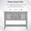 Supfirm TREXM Cambridge Series  Ample Storage Vintage Console Table with Four Small Drawers and Bottom Shelf for Living Rooms, Entrances and Kitchens (Antique Gray, OLD SKU: WF190263AAE)