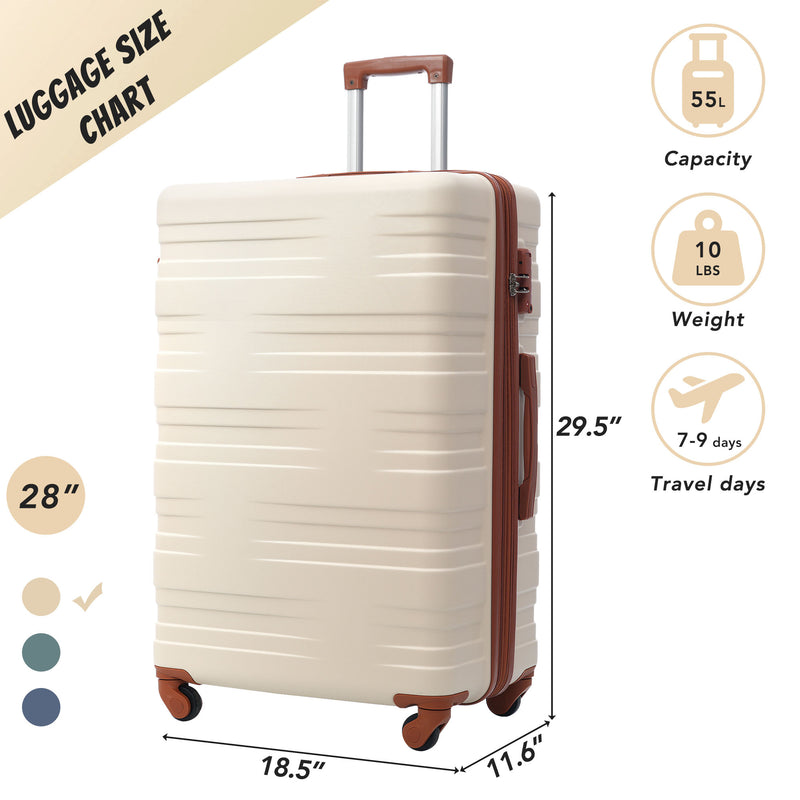 Supfirm Merax Luggage with TSA Lock Spinner Wheels Hardside Expandable Luggage Travel Suitcase Carry on Luggage ABS 28"