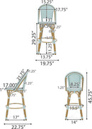 Supfirm Wicker Outdoor 29.25'' Bar Stool