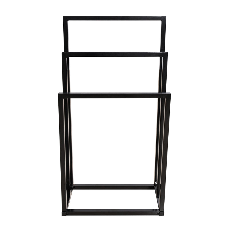 Supfirm Metal Freestanding Towel Rack 3 Tiers Hand Towel Holder Organizer for Bathroom Accessories, Black