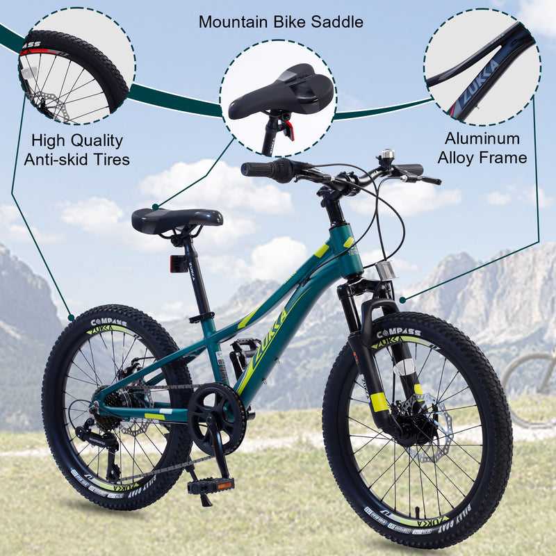 Supfirm Mountain Bike for Girls and Boys  Mountain 20 inch  7-Speed bike