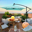 Supfirm Rectangle 2x3M Outdoor Patio Umbrella Solar Powered LED Lighted Sun Shade Market Waterproof 6 Ribs Umbrella with Crank and Cross Base for Garden Deck Backyard Pool Shade Outside Deck Swimming Pool