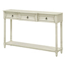 Supfirm TREXM Console Table Sofa Table with Drawers for Entryway with Projecting Drawers and Long Shelf (Antique White, OLD SKU: WF189574AAK)