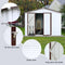 Supfirm Metal garden sheds 6ftx8ft outdoor storage sheds white+offee