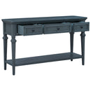 Supfirm TREXM Classic Retro Style Console Table with Three Top Drawers and Open Style Bottom Shelf, Easy Assembly (Navy)