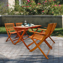 Supfirm Foldable Patio Dining Set, 4 Folding Chairs & 1 Dining Table, Indoor and outdoor universal,Teak