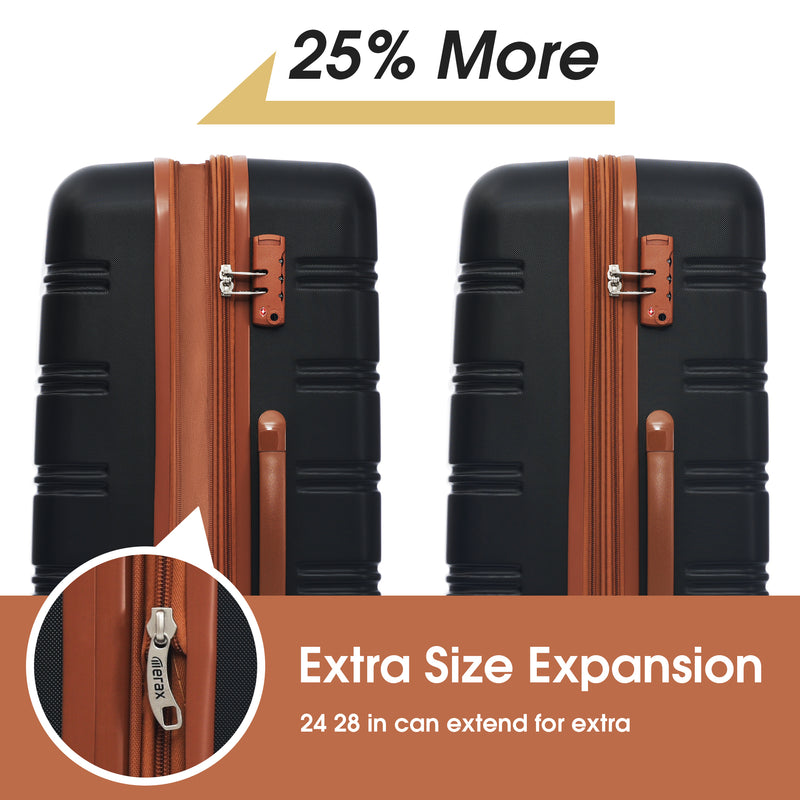 Supfirm Hardshell Luggage Sets 2Pcs + Bag Spinner Suitcase with TSA Lock Lightweight 20" + 28"