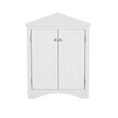 Supfirm White Triangle Bathroom Storage Cabinet with Adjustable Shelves, Freestanding Floor Cabinet for Home Kitchen