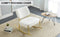 Supfirm Teddy suede material cushioned rocking chair, unique rocking chair, cushioned seat, white rocking chair with backrest and golden metal legs. Comfortable side chairs in living room, bedroom, office