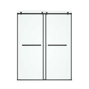 Supfirm 60 in. W x 76 in. HSliding Frameless Shower Door in Matte Black with Clear Glass