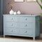 Drawer Dresser BAR CABINET side cabinet,buffet sideboard,buffet service counter, solid wood frame,plasticdoor panel,retro shell handle,applicable to dining room, living room,kitchen corridor,Blue-gray - Supfirm