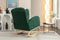 Supfirm 049-Teddy Fabric Rocking Chair With Packet Wood Legs,Green