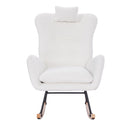 Supfirm Teddy Upholstered Nursery Rocking Chair for Living Room Bedroom(WHITE Teddy)