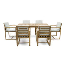 Supfirm Patio Dining Set Outdoor Dining Table and Chair Set with  and Removable Cushions for Patio, Backyard, Garden, Light Teak