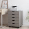 Supfirm The filing cabinet has five drawers, a small rolling filing cabinet, a printer rack, an office locker, and an office pulley movable filing cabinet  white Gray