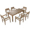 Supfirm U_Style  Acacia Wood Outdoor Dining Table And Chairs Suitable For Patio, Balcony Or Backyard