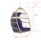 Supfirm Outdoor Garden Rattan Egg Swing Chair Hanging Chair  WOOD + DARK BLUE