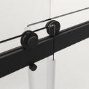 Supfirm 60*76" Double Sliding Frameless Shower Door Matte Black Without Buffer