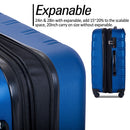 Supfirm 3 Piece Luggage Set Hardside Spinner Suitcase with TSA Lock 20" 24" 28" Available