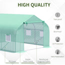 Supfirm 12' x 10' x 7' Outdoor Walk-in Greenhouse, Tunnel Green House with Roll-up Windows, Zippered Door, PE Cover, Heavy Duty Steel Frame, Green