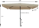 Supfirm 10 x 6.5ft Rectangular Patio Umbrella Outdoor Market  Umbrellas with Crank and Push Button Tilt for Garden   Swimming Pool Market