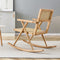 Supfirm Solid wood+imitation rattan rocking chair allows you to relax quietly indoors and outdoors, enhancing your sense of relaxation, suitable for balconies, gardens, and camping sites